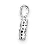 14k White Gold Diamond Initial M Pendant, Block Letter Monogram Charm for Women