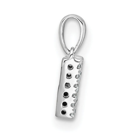 14k White Gold Diamond Initial M Pendant, Block Letter Monogram Charm for Women