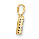 14k Yellow Gold M Pendant with Diamond Accents, Pavé Letter Charm for Women or Unisex