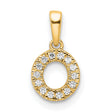 Diamond Letter O Initial with Bail Charm Pendant in Real 10k Yellow Gold