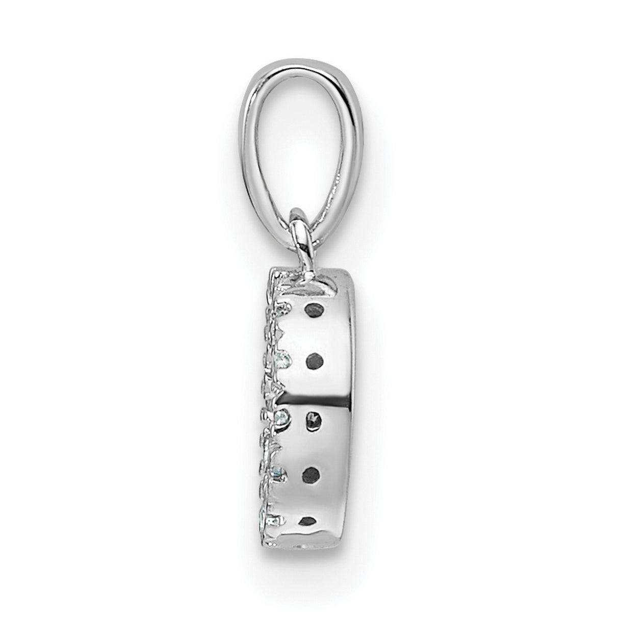 14k White Gold Diamond Circle Pendant with Halo in Open Eternity Design for Women