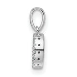 14k White Gold Diamond Circle Pendant with Halo in Open Eternity Design for Women
