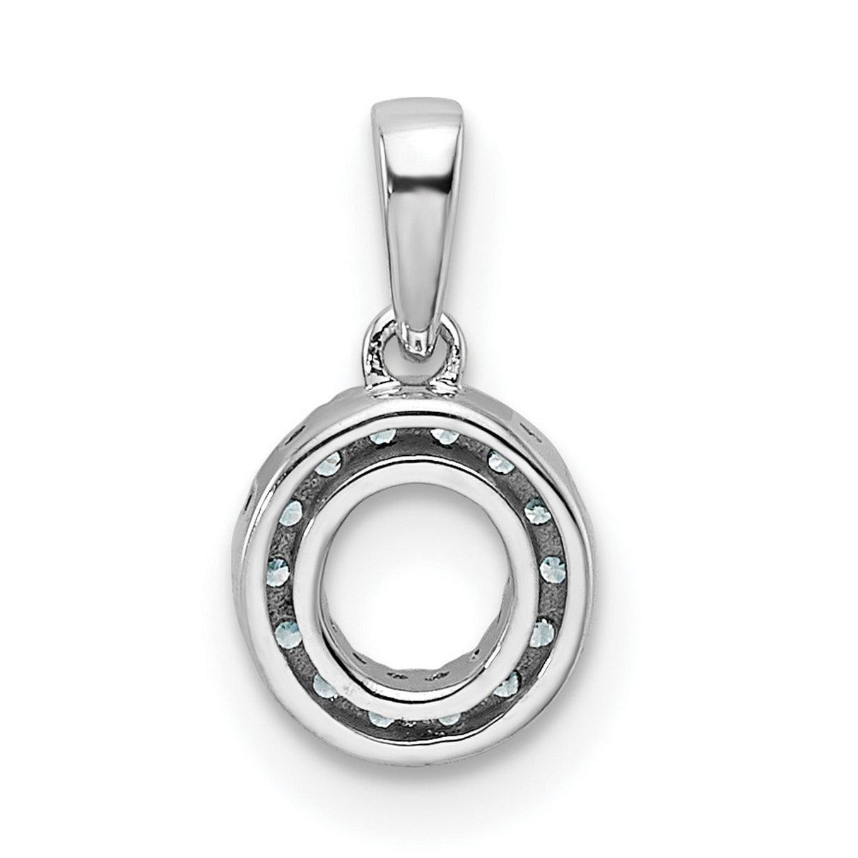 14k White Gold Diamond Circle Pendant with Halo in Open Eternity Design for Women