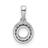 14k White Gold Diamond Circle Pendant with Halo in Open Eternity Design for Women