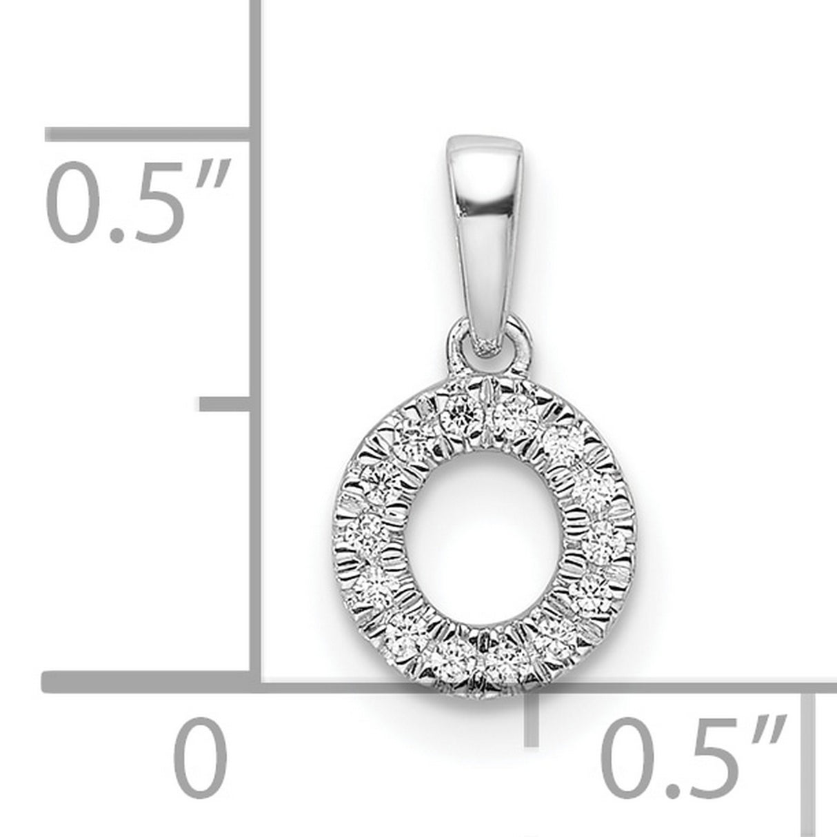 14k White Gold Diamond Circle Pendant with Halo in Open Eternity Design for Women