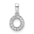 14k White Gold Diamond Circle Pendant with Halo in Open Eternity Design for Women