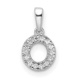 14k White Gold Diamond Circle Pendant with Halo in Open Eternity Design for Women