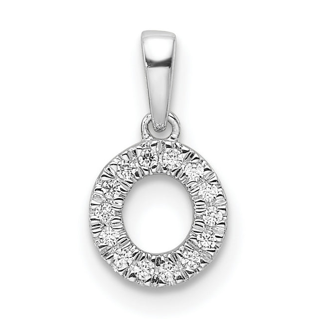 14k White Gold Diamond Circle Pendant with Halo in Open Eternity Design for Women
