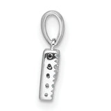 14k White Gold Initial P Pendant with Pavé Diamonds, Dainty Letter Charm for Women
