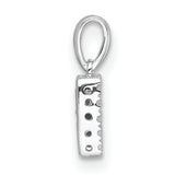 14k White Gold Diamond R Pendant, Pavé Letter Charm, Dainty Alphabet Jewelry for Women