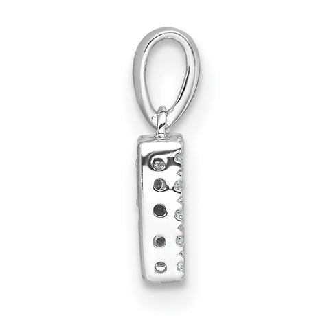 14k White Gold Diamond R Pendant, Pavé Letter Charm, Dainty Alphabet Jewelry for Women