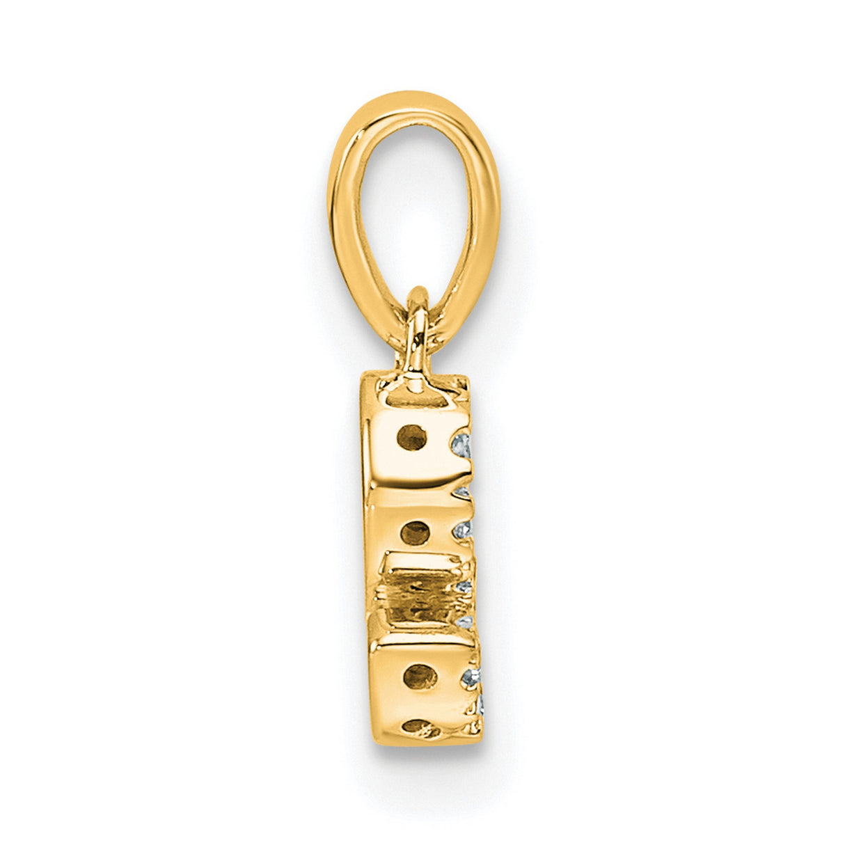 Diamond Letter S Initial with Bail Charm Pendant in Real 10k Yellow Gold