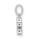 14k White Gold Letter S Pendant with Diamond Accents, Polished Initial Charm
