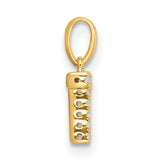 Diamond Letter T Initial with Bail Charm Pendant in Real 10k Yellow Gold