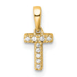 Diamond Letter T Initial with Bail Charm Pendant in Real 10k Yellow Gold