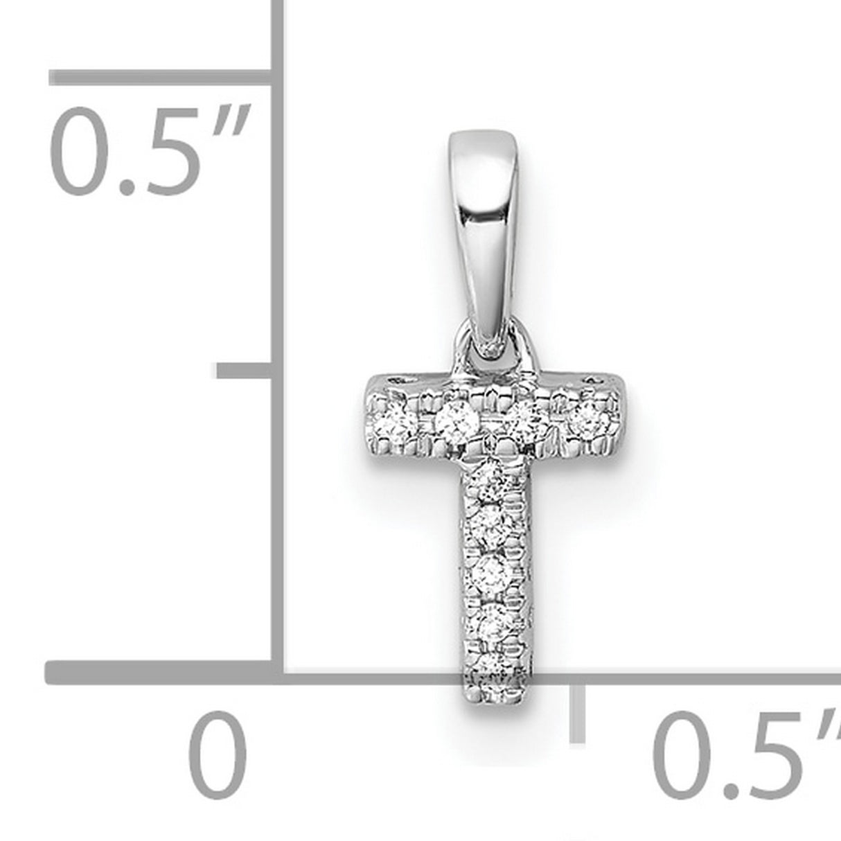 14k White Gold Cross Pendant with Pavé Diamonds, Christian Faith Charm for Women