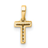 14k Yellow Gold Cross Pendant with Diamonds, Christian Religious Jewelry for Women or Unisex