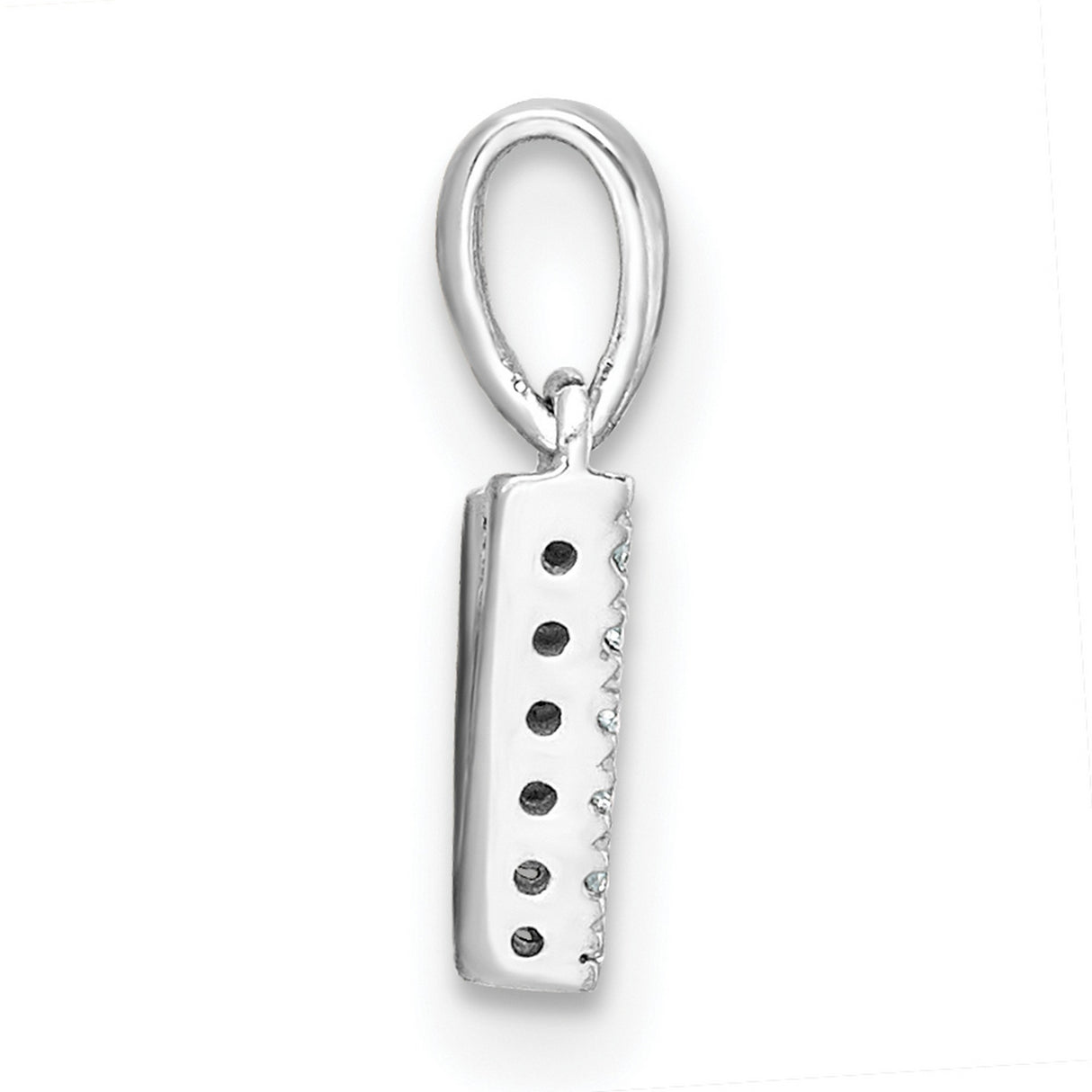 14k White Gold Letter V Pendant with Diamond Accents, Initial Charm Jewelry for Women