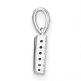 14k White Gold Letter V Pendant with Diamond Accents, Initial Charm Jewelry for Women