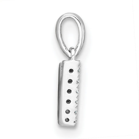 14k White Gold Letter V Pendant with Diamond Accents, Initial Charm Jewelry for Women