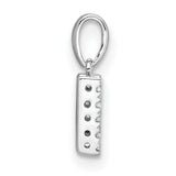 14k White Gold Diamond Letter W Pendant, Monogram Initial Charm for Women