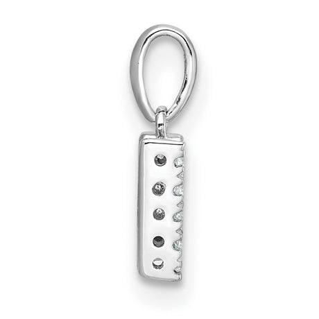 14k White Gold Diamond Letter W Pendant, Monogram Initial Charm for Women
