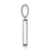14k White Gold Initial Pendant with Pavé Diamond Letter A Charm