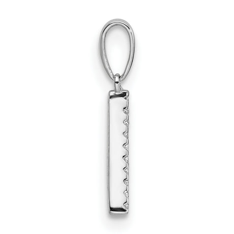 14k White Gold Initial Pendant with Pavé Diamond Letter A Charm