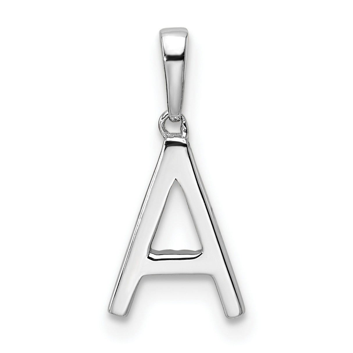 14k White Gold Initial Pendant with Pavé Diamond Letter A Charm