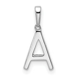 14k White Gold Initial Pendant with Pavé Diamond Letter A Charm