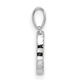 Diamond Letter C Initial Charm Pendant in Real 14k White Gold