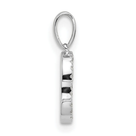 Diamond Letter C Initial Charm Pendant in Real 14k White Gold