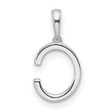 Diamond Letter C Initial Charm Pendant in Real 14k White Gold