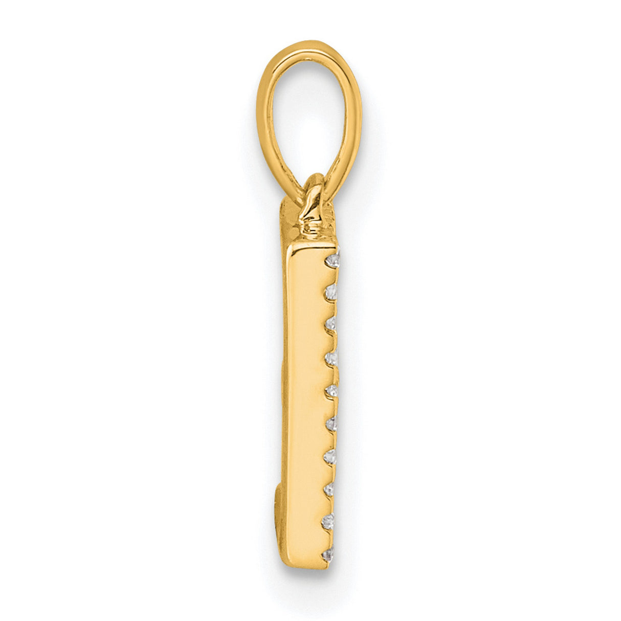 Diamond Letter E Initial Charm Pendant in Real 10k Yellow Gold