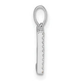 14k White Gold Letter E Pendant with Diamond Accents, Dainty Monogram Charm for Women