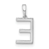 14k White Gold Letter E Pendant with Diamond Accents, Dainty Monogram Charm for Women