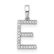 14k White Gold Letter E Pendant with Diamond Accents, Dainty Monogram Charm for Women