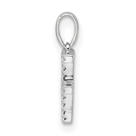 Diamond Letter F Initial Charm Pendant in Real 14k White Gold