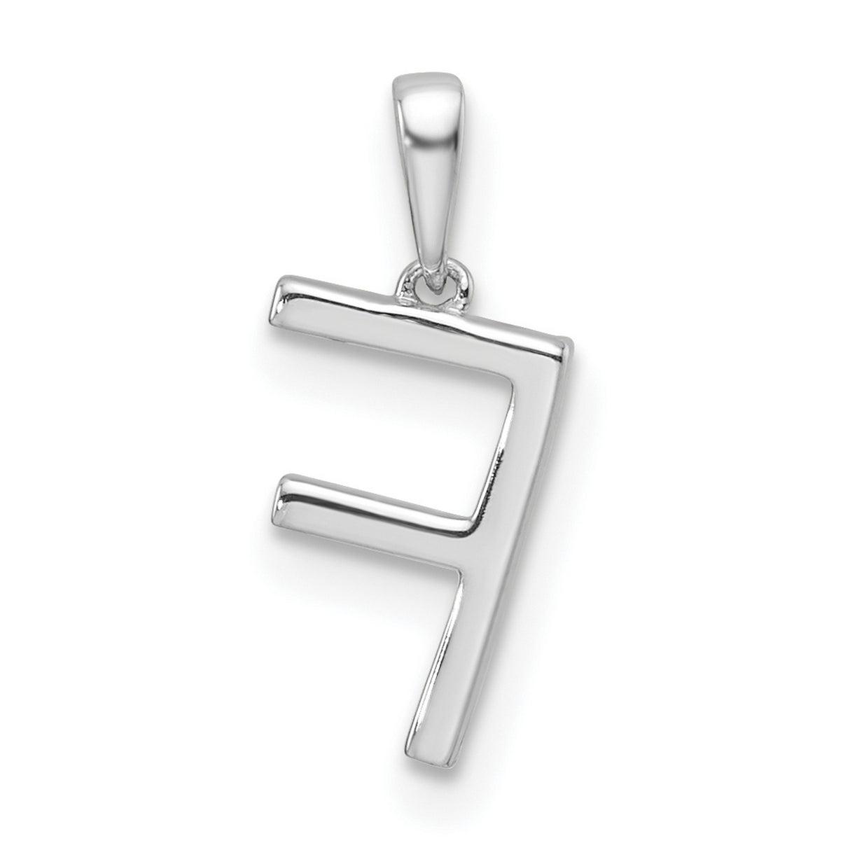 Diamond Letter F Initial Charm Pendant in Real 14k White Gold