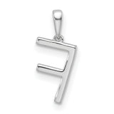 Diamond Letter F Initial Charm Pendant in Real 14k White Gold