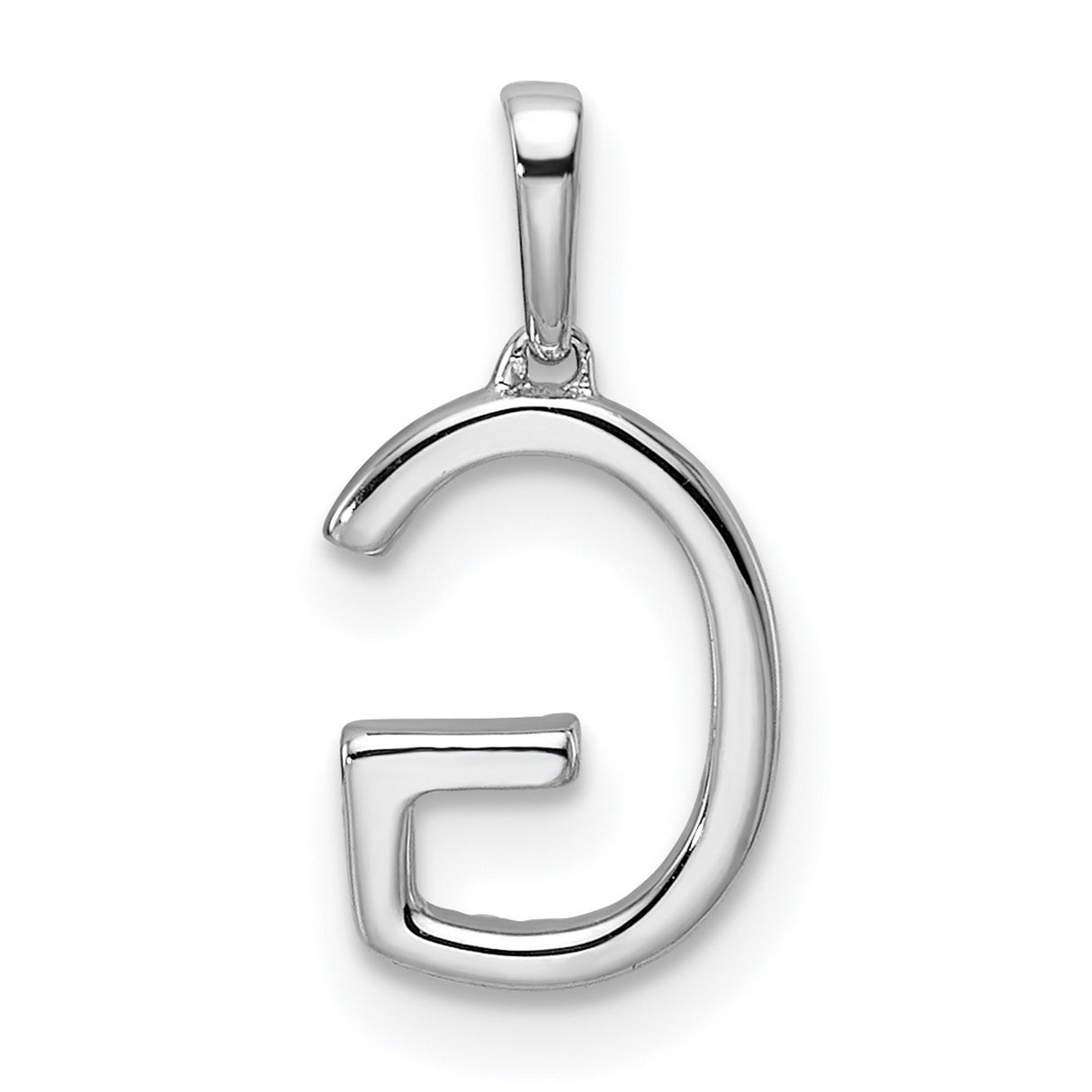 14k White Gold Letter G Pendant with Round Cut Diamonds, Dainty Initial Charm for Women