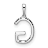 14k White Gold Letter G Pendant with Round Cut Diamonds, Dainty Initial Charm for Women