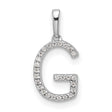 14k White Gold Letter G Pendant with Round Cut Diamonds, Dainty Initial Charm for Women