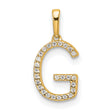 14k Yellow Gold Letter G Pendant with Cubic Zirconia, Uppercase Initial Charm