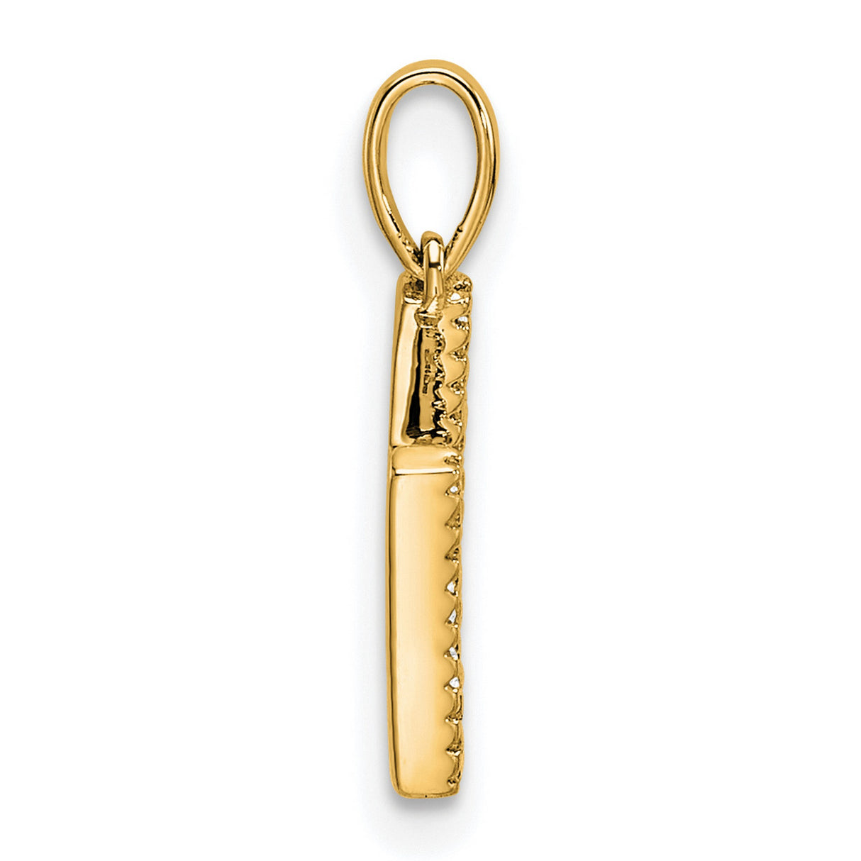 10k Yellow Gold Letter H Pendant with White Stones, Dainty Initial Charm for Women