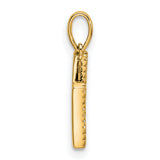 10k Yellow Gold Letter H Pendant with White Stones, Dainty Initial Charm for Women