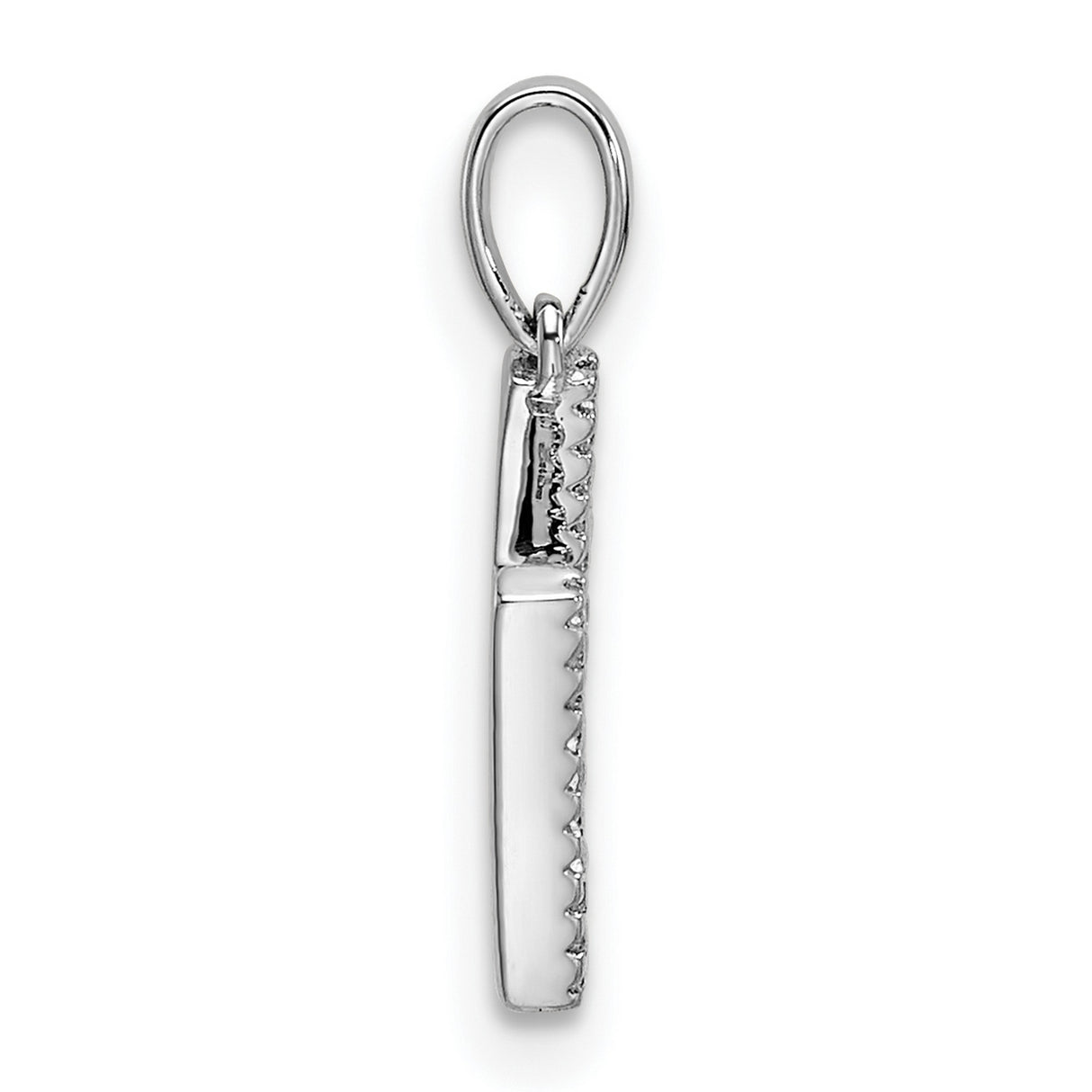 14k White Gold Letter H Pendant with Cubic Zirconia, Initial Charm Jewelry for Women