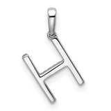 14k White Gold Letter H Pendant with Cubic Zirconia, Initial Charm Jewelry for Women