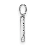 Diamond Letter I Initial Charm Pendant in Real 14k White Gold