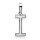 Diamond Letter I Initial Charm Pendant in Real 14k White Gold